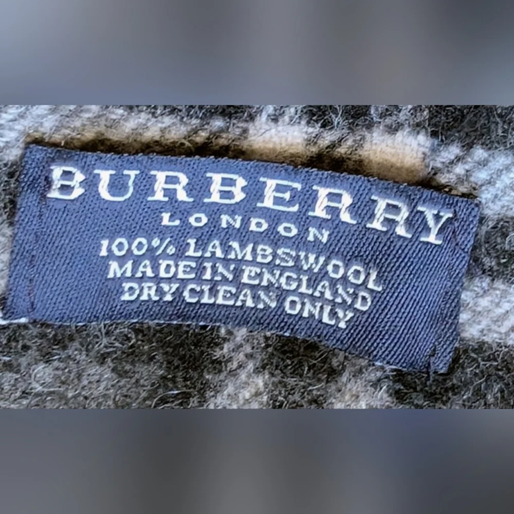 Auth Burberry Lambswool Classic Nova Check Scarf in Grey 🏴󠁧󠁢󠁥󠁮󠁧󠁿